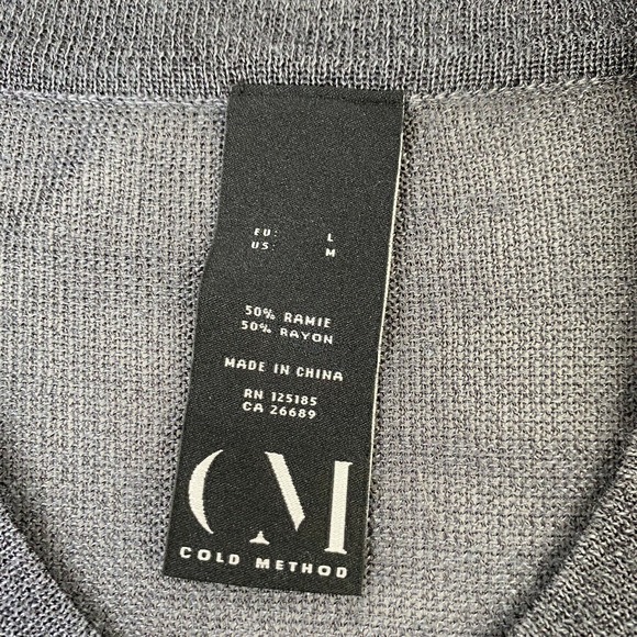 Cold Method Men’s Long Sleeve Ramie Rayon Knit Henley Long Sleeve Sweater Gray M - Picture 5 of 10